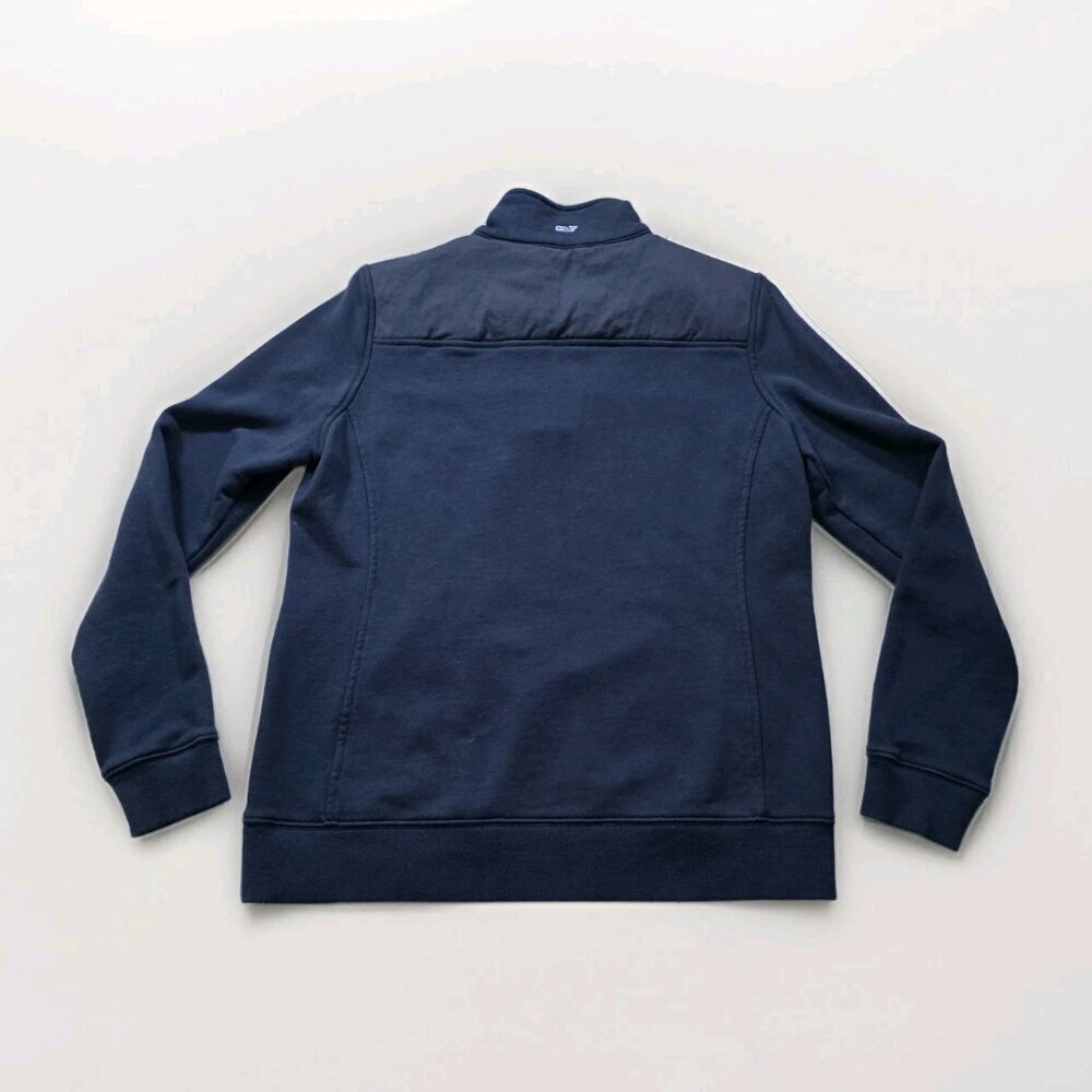 Vineyard Vines Polo Sweater Women S Navy LS 1/4 Zip Mock Neck Cotton Preppy Boho - Picture 13 of 15
